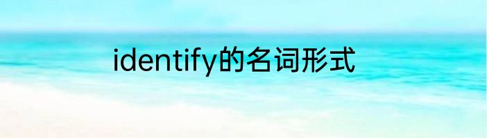 identify的名词形式