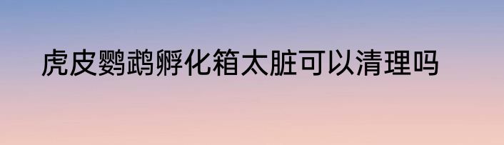 虎皮鹦鹉孵化箱太脏可以清理吗