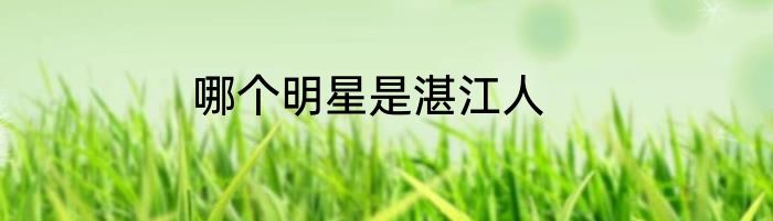 哪个明星是湛江人