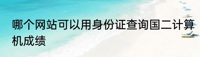 哪个网站可以用身份证查询国二计算机成绩