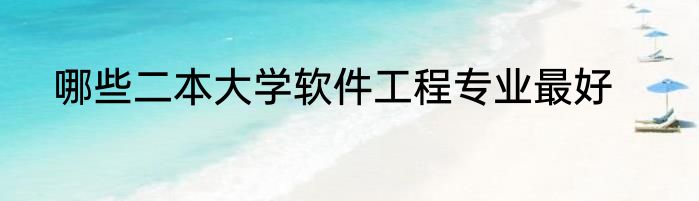 哪些二本大学软件工程专业最好