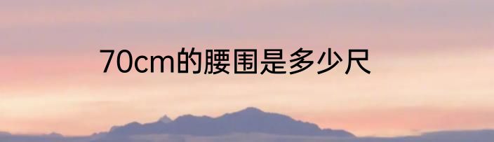 70cm的腰围是多少尺