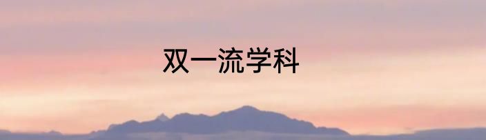 双一流学科