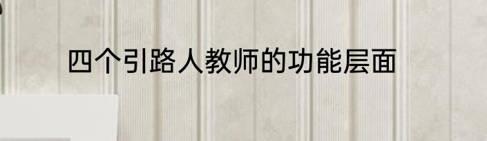四个引路人教师的功能层面