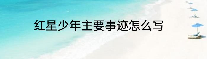 红星少年主要事迹怎么写