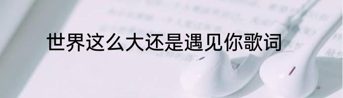 世界这么大还是遇见你歌词