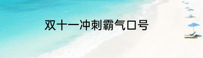 双十一冲刺霸气口号