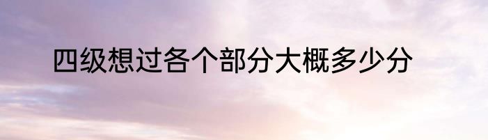 四级想过各个部分大概多少分