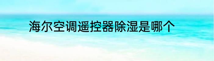 海尔空调遥控器除湿是哪个