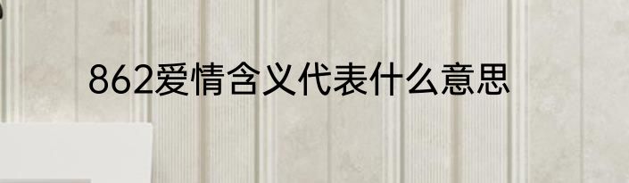 862爱情含义代表什么意思