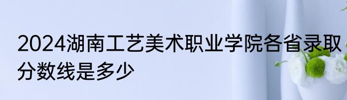 2024湖南工艺美术职业学院各省录取分数线是多少