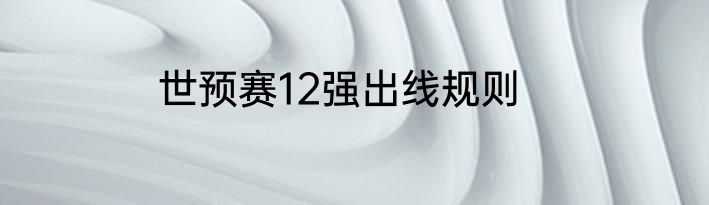 世预赛12强出线规则