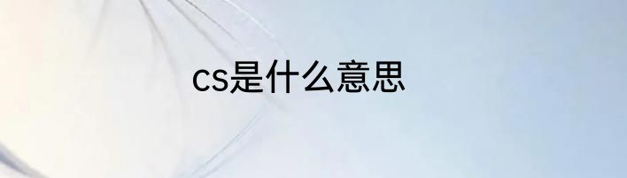 cs是什么意思