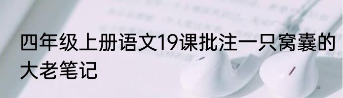 四年级上册语文19课批注一只窝囊的大老笔记