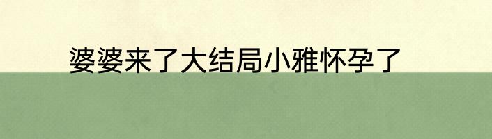 婆婆来了大结局小雅怀孕了