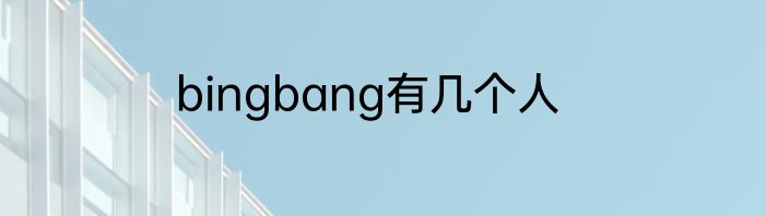 bingbang有几个人