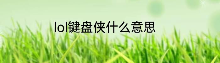 lol键盘侠什么意思