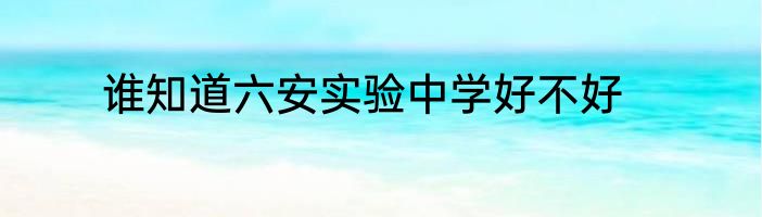 谁知道六安实验中学好不好