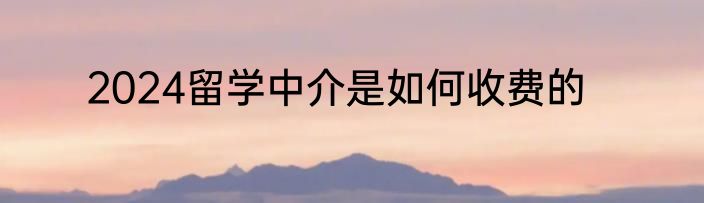 2024留学中介是如何收费的