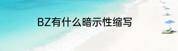 BZ有什么暗示性缩写