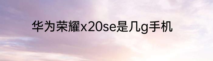 华为荣耀x20se是几g手机