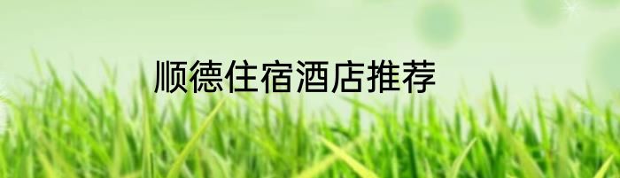 顺德住宿酒店推荐