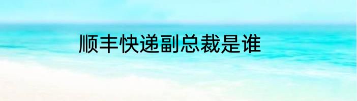 顺丰快递副总裁是谁