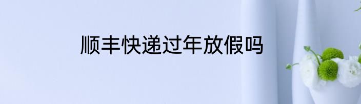 顺丰快递过年放假吗