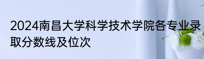 2024南昌大学科学技术学院各专业录取分数线及位次