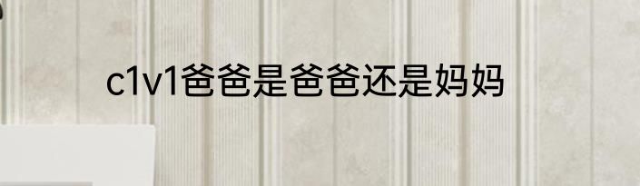 c1v1爸爸是爸爸还是妈妈