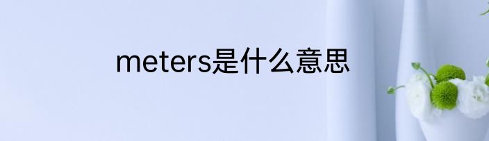 meters是什么意思