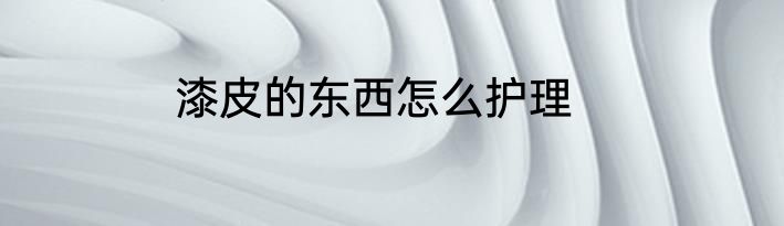漆皮的东西怎么护理
