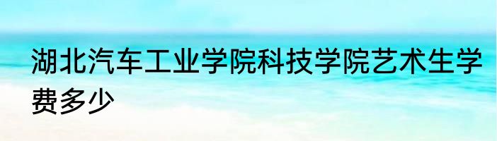 湖北汽车工业学院科技学院艺术生学费多少