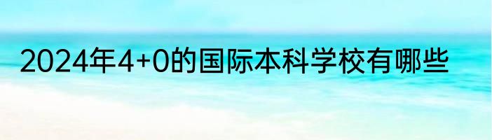 2024年4+0的国际本科学校有哪些
