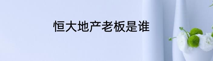 恒大地产老板是谁